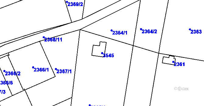 Parcela st. 3545 v KÚ Kamenice nad Lipou, Katastrální mapa