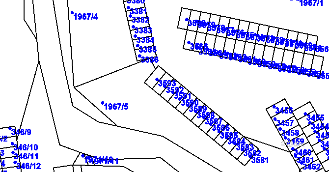 Parcela st. 3592 v KÚ Kamenice nad Lipou, Katastrální mapa
