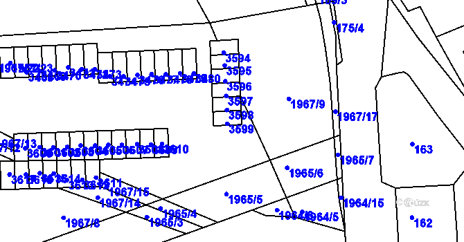 Parcela st. 3599 v KÚ Kamenice nad Lipou, Katastrální mapa