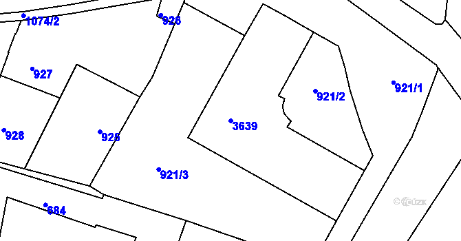 Parcela st. 3639 v KÚ Kamenice nad Lipou, Katastrální mapa