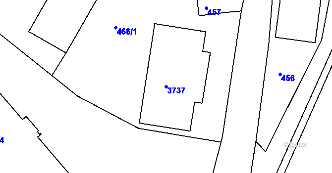 Parcela st. 3737 v KÚ Kamenice nad Lipou, Katastrální mapa