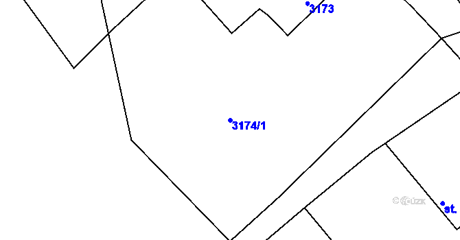 Parcela st. 3174/1 v KÚ Kamenice nad Lipou, Katastrální mapa