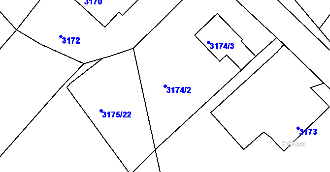 Parcela st. 3174/2 v KÚ Kamenice nad Lipou, Katastrální mapa