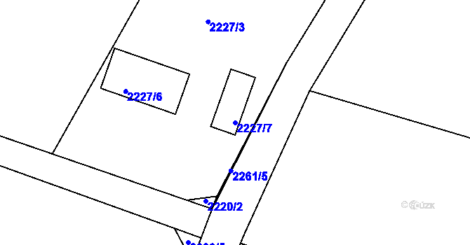 Parcela st. 2227/7 v KÚ Kamenice nad Lipou, Katastrální mapa