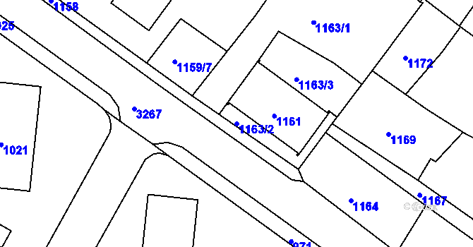 Parcela st. 1163/2 v KÚ Kamenice nad Lipou, Katastrální mapa