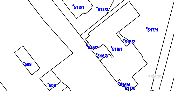 Parcela st. 515/2 v KÚ Kamenice nad Lipou, Katastrální mapa