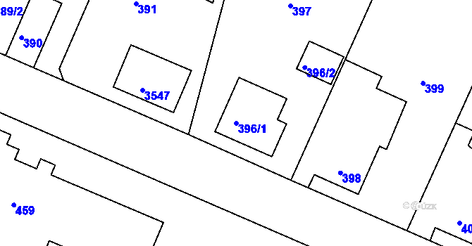 Parcela st. 396/1 v KÚ Kamenice nad Lipou, Katastrální mapa
