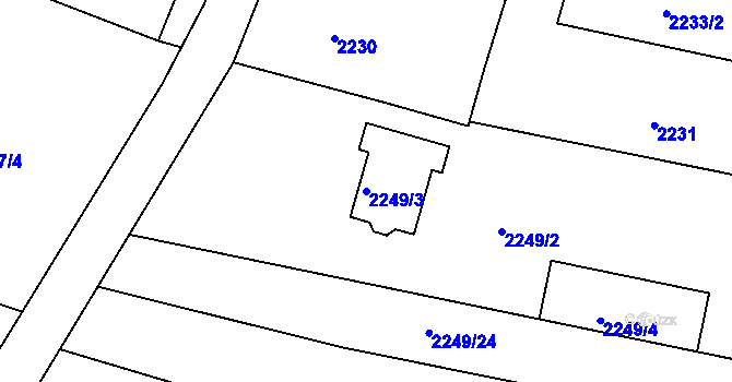Parcela st. 2249/3 v KÚ Kamenice nad Lipou, Katastrální mapa