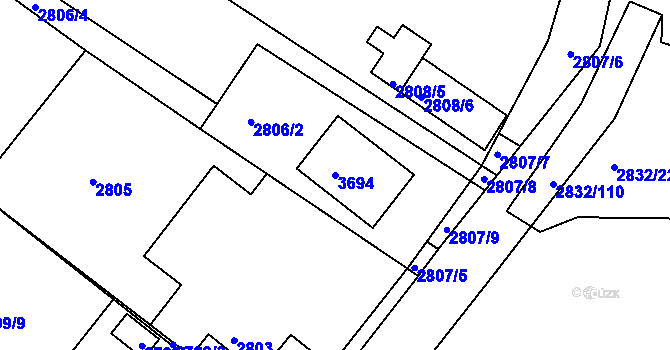 Parcela st. 3694 v KÚ Kamenice nad Lipou, Katastrální mapa
