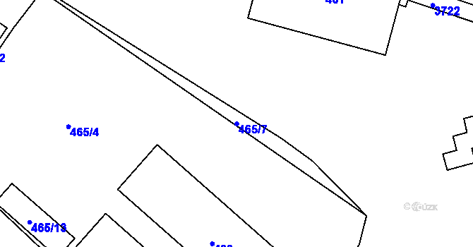 Parcela st. 465/7 v KÚ Kamenice nad Lipou, Katastrální mapa