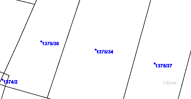 Parcela st. 1375/34 v KÚ Kamenice nad Lipou, Katastrální mapa