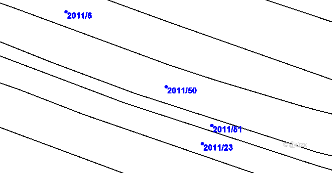 Parcela st. 2011/50 v KÚ Kamenice nad Lipou, Katastrální mapa