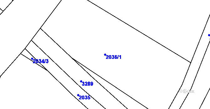 Parcela st. 2036/1 v KÚ Kamenice nad Lipou, Katastrální mapa