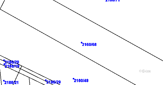 Parcela st. 2160/68 v KÚ Kamenice nad Lipou, Katastrální mapa