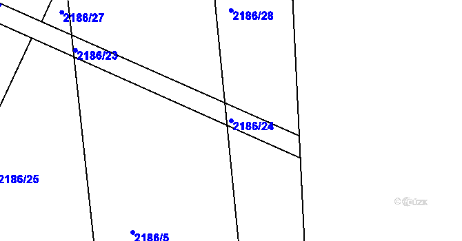 Parcela st. 2186/24 v KÚ Kamenice nad Lipou, Katastrální mapa