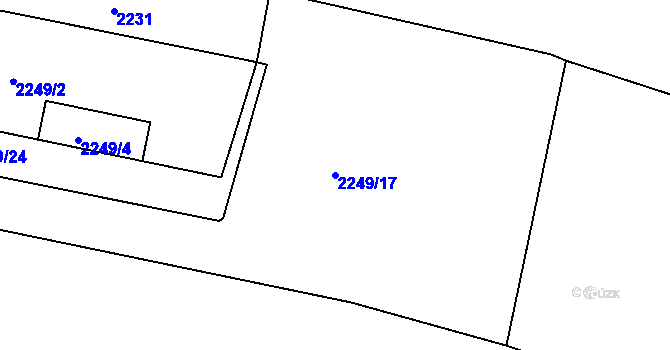 Parcela st. 2249/17 v KÚ Kamenice nad Lipou, Katastrální mapa