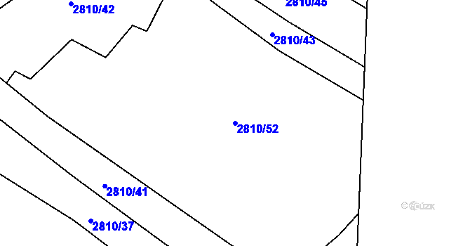 Parcela st. 2810/52 v KÚ Kamenice nad Lipou, Katastrální mapa