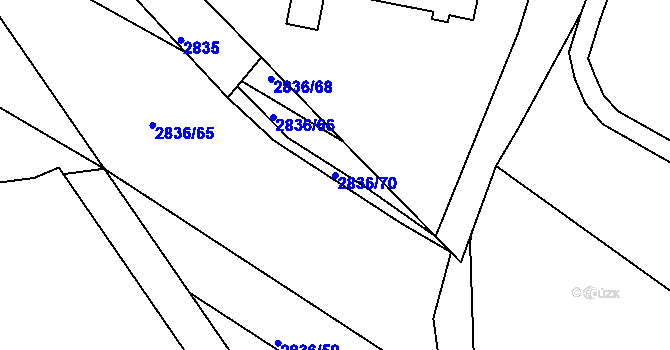 Parcela st. 2836/70 v KÚ Kamenice nad Lipou, Katastrální mapa