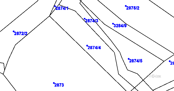 Parcela st. 2874/4 v KÚ Kamenice nad Lipou, Katastrální mapa