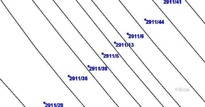 Parcela st. 2911/5 v KÚ Kamenice nad Lipou, Katastrální mapa