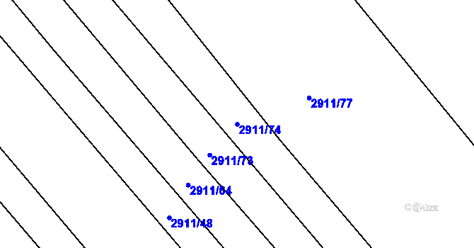 Parcela st. 2911/74 v KÚ Kamenice nad Lipou, Katastrální mapa