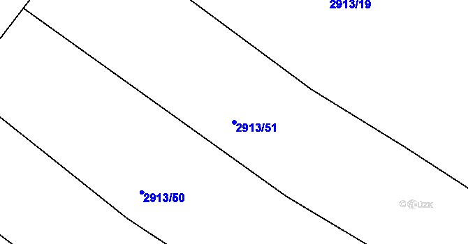 Parcela st. 2913/51 v KÚ Kamenice nad Lipou, Katastrální mapa