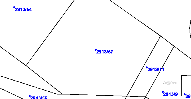 Parcela st. 2913/57 v KÚ Kamenice nad Lipou, Katastrální mapa