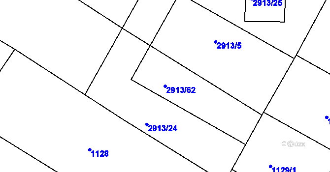Parcela st. 2913/62 v KÚ Kamenice nad Lipou, Katastrální mapa