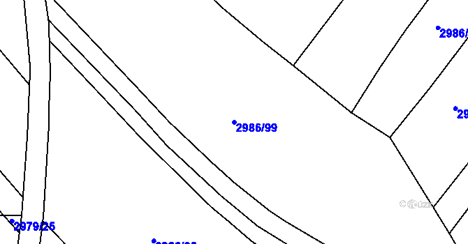 Parcela st. 2986/99 v KÚ Kamenice nad Lipou, Katastrální mapa