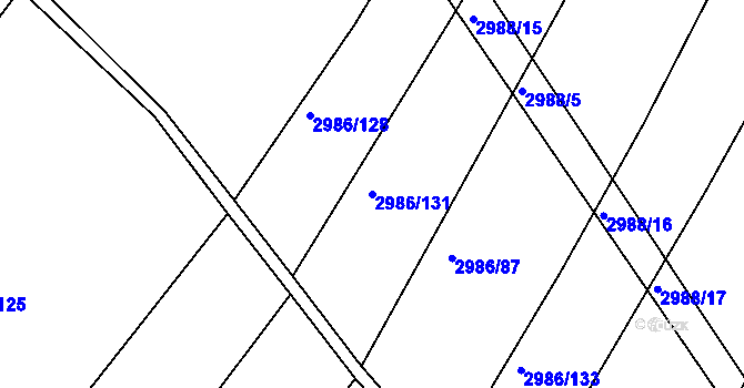 Parcela st. 2986/131 v KÚ Kamenice nad Lipou, Katastrální mapa