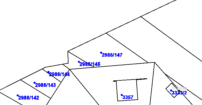 Parcela st. 2986/147 v KÚ Kamenice nad Lipou, Katastrální mapa