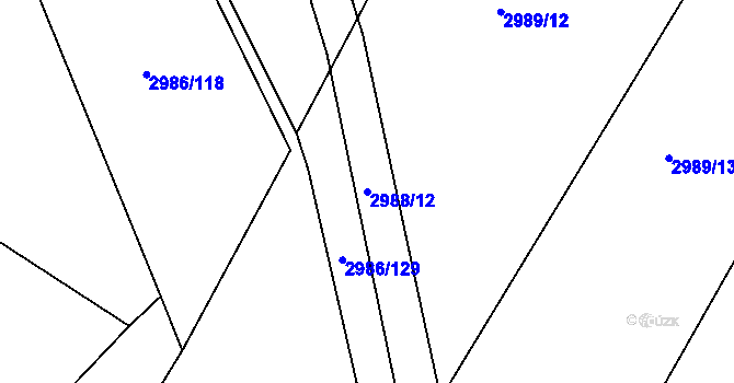 Parcela st. 2988/12 v KÚ Kamenice nad Lipou, Katastrální mapa