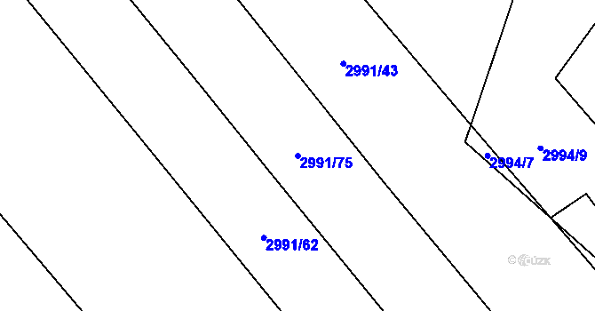 Parcela st. 2991/75 v KÚ Kamenice nad Lipou, Katastrální mapa