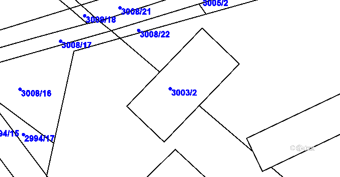 Parcela st. 3003/2 v KÚ Kamenice nad Lipou, Katastrální mapa