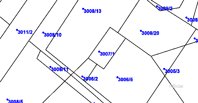 Parcela st. 3007/1 v KÚ Kamenice nad Lipou, Katastrální mapa