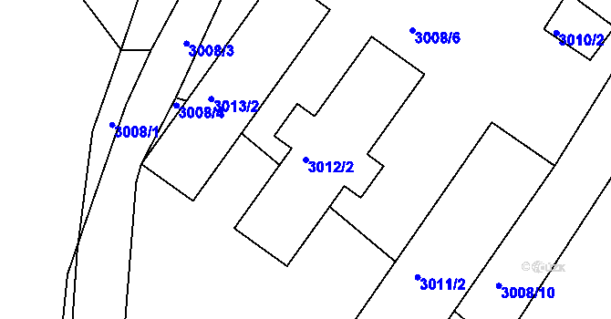 Parcela st. 3012/2 v KÚ Kamenice nad Lipou, Katastrální mapa
