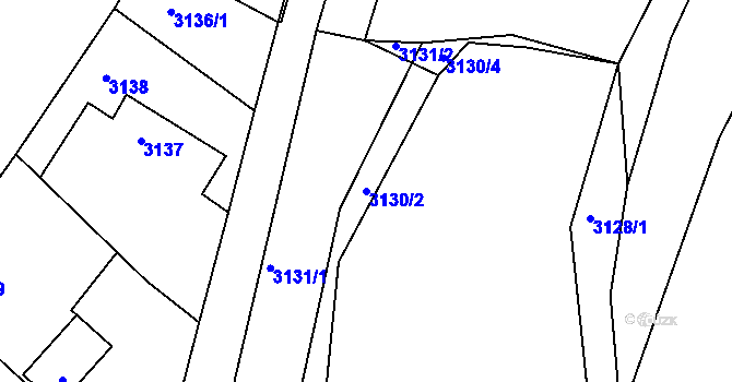 Parcela st. 3130/2 v KÚ Kamenice nad Lipou, Katastrální mapa