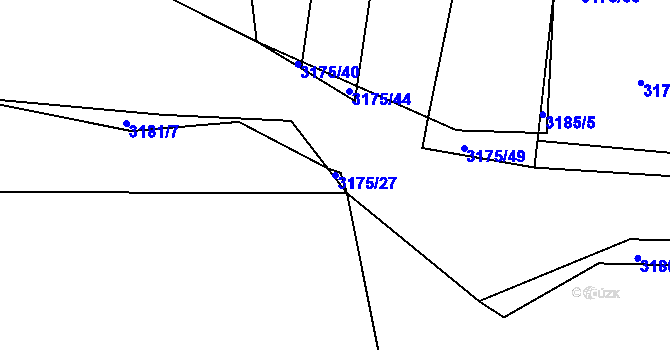 Parcela st. 3175/27 v KÚ Kamenice nad Lipou, Katastrální mapa