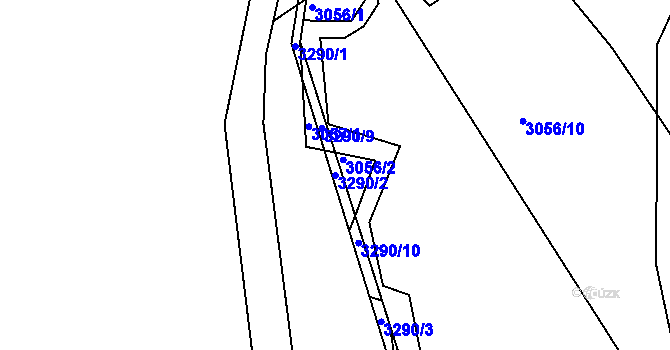 Parcela st. 3290/2 v KÚ Kamenice nad Lipou, Katastrální mapa