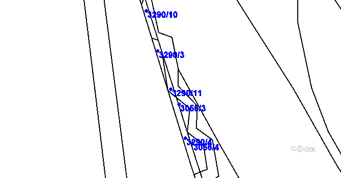 Parcela st. 3290/11 v KÚ Kamenice nad Lipou, Katastrální mapa