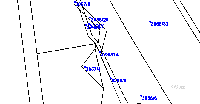Parcela st. 3290/14 v KÚ Kamenice nad Lipou, Katastrální mapa