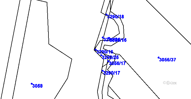 Parcela st. 3290/16 v KÚ Kamenice nad Lipou, Katastrální mapa