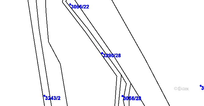 Parcela st. 3290/28 v KÚ Kamenice nad Lipou, Katastrální mapa