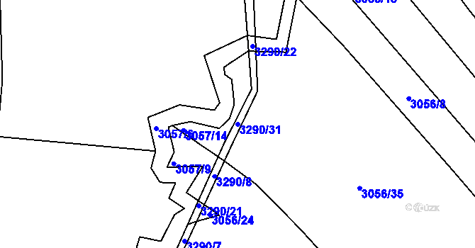 Parcela st. 3290/31 v KÚ Kamenice nad Lipou, Katastrální mapa