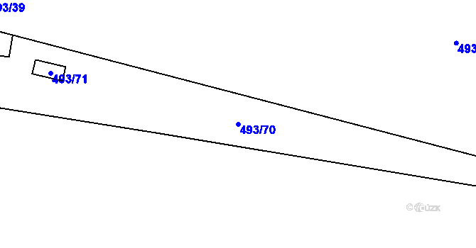 Parcela st. 493/70 v KÚ Kamenice nad Lipou, Katastrální mapa