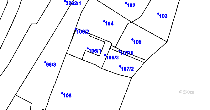 Parcela st. 106/3 v KÚ Kamenice nad Lipou, Katastrální mapa