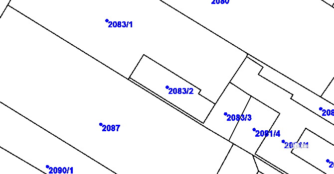 Parcela st. 2083/2 v KÚ Kamenice nad Lipou, Katastrální mapa