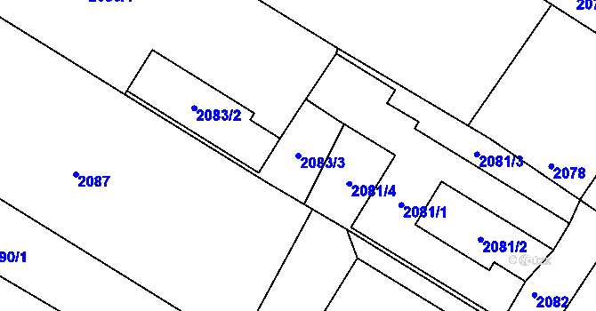 Parcela st. 2083/3 v KÚ Kamenice nad Lipou, Katastrální mapa