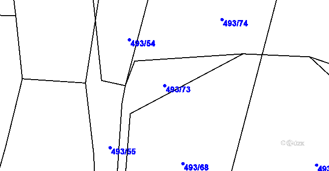 Parcela st. 493/73 v KÚ Kamenice nad Lipou, Katastrální mapa