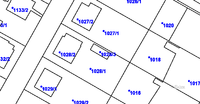 Parcela st. 1028/3 v KÚ Kamenice nad Lipou, Katastrální mapa